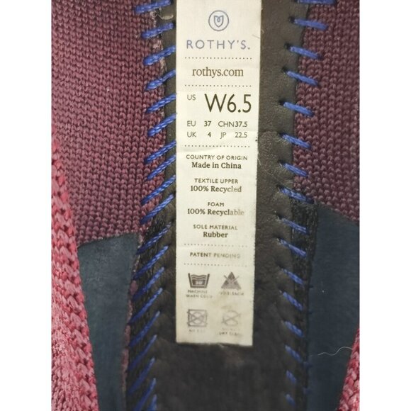 Rothy's Women's Burgundy Knit Slip On Flats Size 6.5 US - Picture 10 of 10